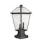Z-Lite Talbot 3 Light Outdoor Pier Mounted Fixture, Black & Clear Beveled 579PHBS-SQPM-BK - alternate 5